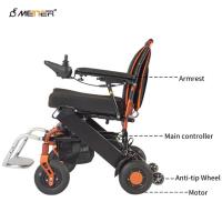 Silla de ruedas plegable sin cepillo del poder del motor 150Wx2 con el neumático rígido de la PU