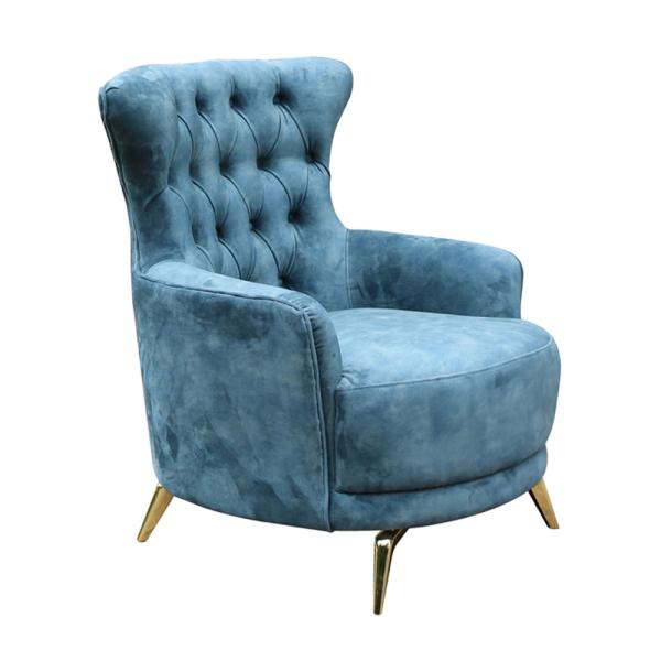 Multifunctional Modern Single Seater Chair Velvet Sofa Breathable