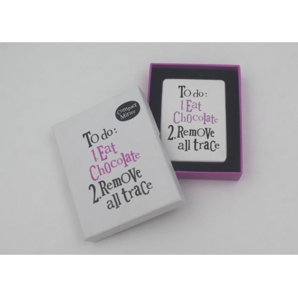Metal Craft White  Travel Makeup Mirrors Double Sided With Logo Printing