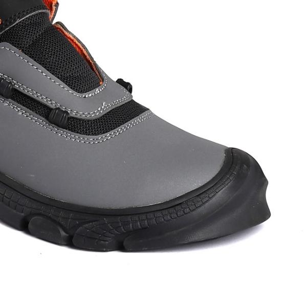 Work Shoes S3 Industrial Work Recommended Microfiber Leather Upper with Metal Eyelets Safety Boots