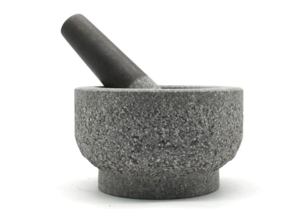 Natural Granite Stone Mortar And Pestle Large Herb Guacamole Bowl And Pestle