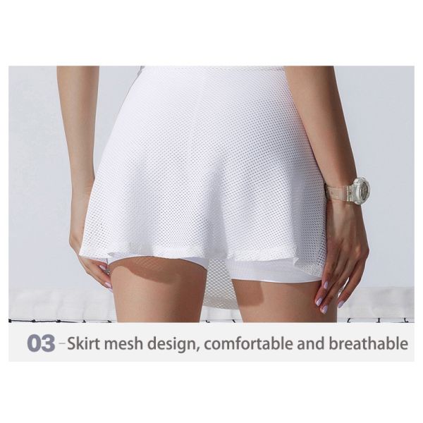 Gym Womens Tennis Dress Sleeveless Sport Training Golf Badminton Dress Suit