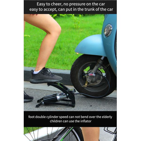 Steel Engineering Plastic Foot Pump for Bicycle Motor Car High Pressure Portable Pump