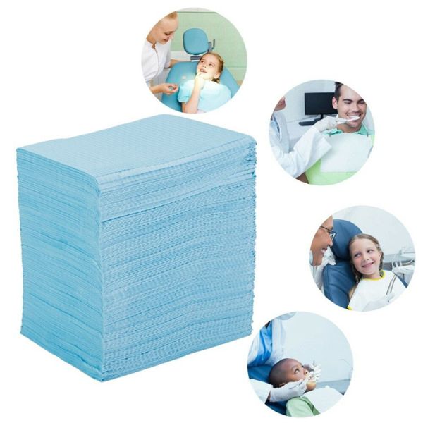 CE 2 Ply Tissue Disposable Dental Bibs For Dental Patients