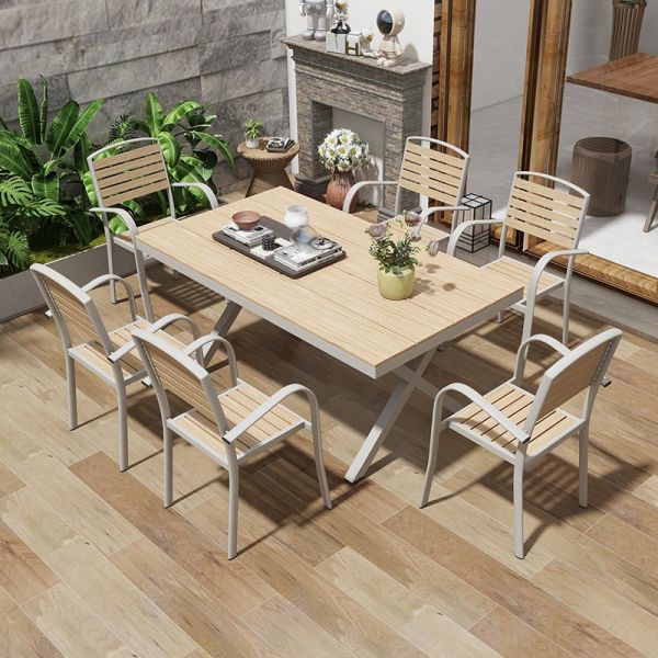 Garden Patio Furniture Outdoor Dining Table, Waterproof with 4 Chairs for Cafe and Restaurants,Small Coffee