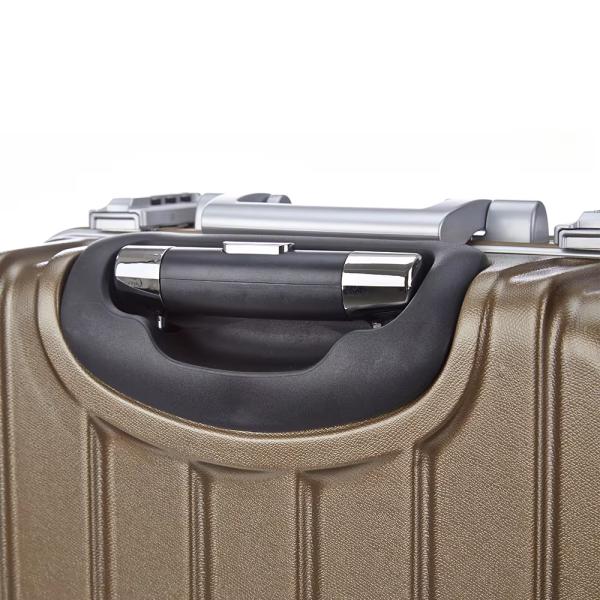 Unisex Brown Multipurpose Sports Trolley Case TSA Lock for Small PC 4-Wheel Shirt Suitcases Luggage