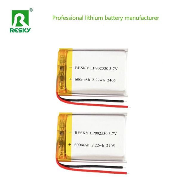 China Li-ion Battery Cell 3.7V 600mAh 802530 2.22wh Power Lithium Ion Polymer Battery Pack