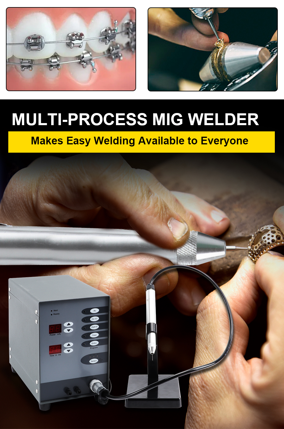 110V/220V Jewelry Welding Machine 100W Stainless Steel Spot Welding Machine