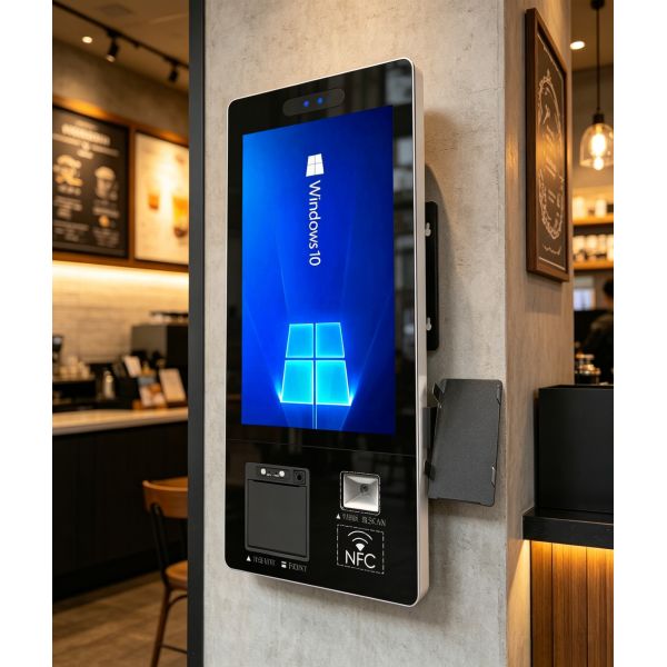 Smart Payment Terminal 21.5 Touch Screen, Integrated Thermal Printer & 2D Scanner, Desktop POS Machine for Restaurant/Bar