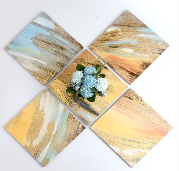 20x20cm Rainbow Golden Ceramic Wall Tile for Interior Background