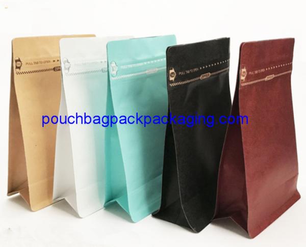Block bottom stand up pouch, coffee bag, 95x55x185mm, 150 microns