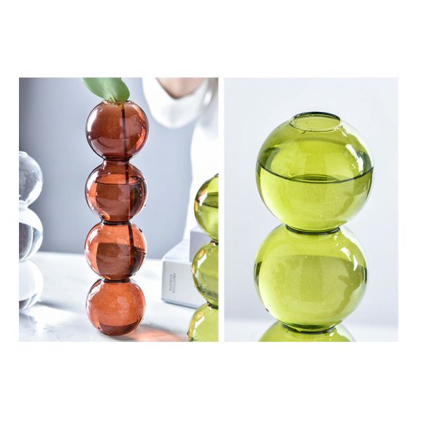 Logo Printing Decorative Laminated Ball Glass Vases