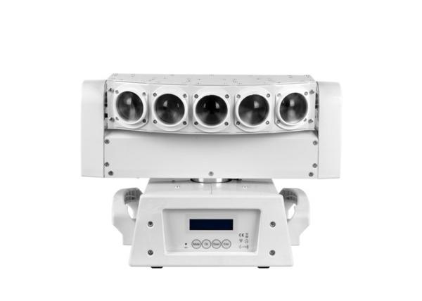 White 5pcs * 8W Moving Head Beam Light White LED Infinite Pan Movement Stage Lighting
