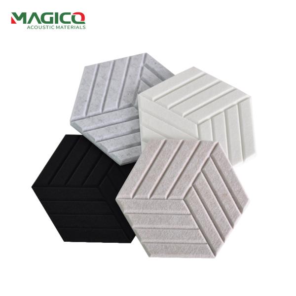 Améliorez les solutions acoustiques grâce aux panneaux acoustiques en fibre de polyester, panneaux muraux acoustiques en fibre PET avec des designs muraux 3D élégants pour le contrôle du bruit