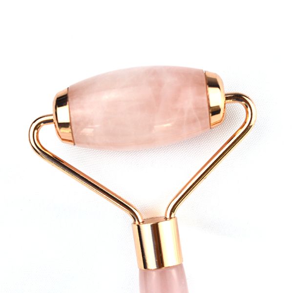 Anti Aging Facial Roller Rose Quartz Gua Sha Massage Roller for Face Accessory