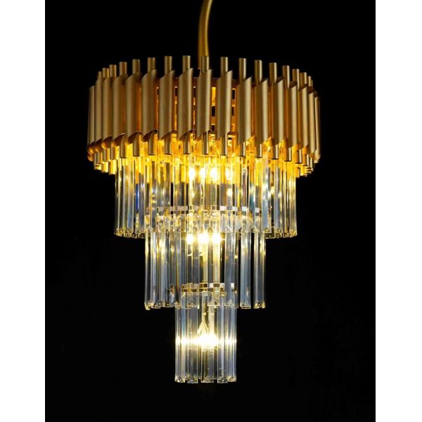 Warm 3000K Chandelier In Copper With Clear Glass For Hotel Interior Furniture