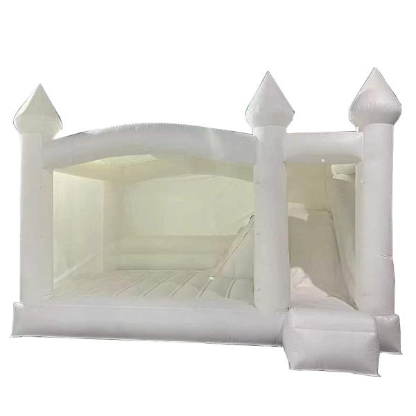 Pure White Wedding Bounce House With Slide Kids Jumping Castle