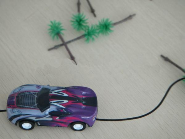 Small Educational Solar Car Toys Solar Energy Line Track Car For Playing