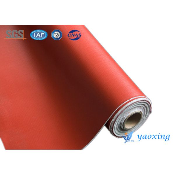 Red Welding Curtain Silicone Coated Glass Cloth Fireproof And Waterproof