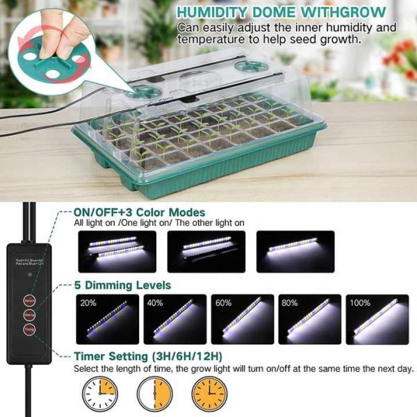 40 Cell Seedling Starter Trays For Seed Germination , Garden Supplies Plant Growing Nursery Kits