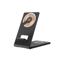 Carregador magnético dobrável sem fio 4In1 15w com face de vidro temperado