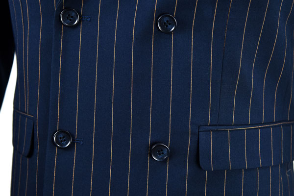 Blue Stripe Men'S Fashion Blazers Double Breasted Business Adults USA Size