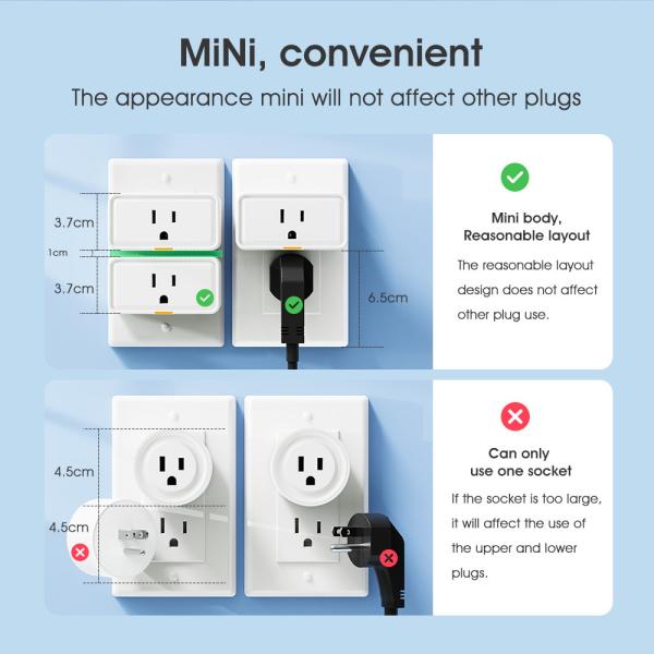Tuya socket Power Monitor Plug APP Voice Works with Alexa Google Home Smart Type c WiFi RF433 Outlet Plug