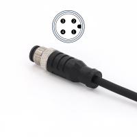 Conector M12 sin blindaje macho con cable moldeado ensamblaje recto de PVC 4 pines