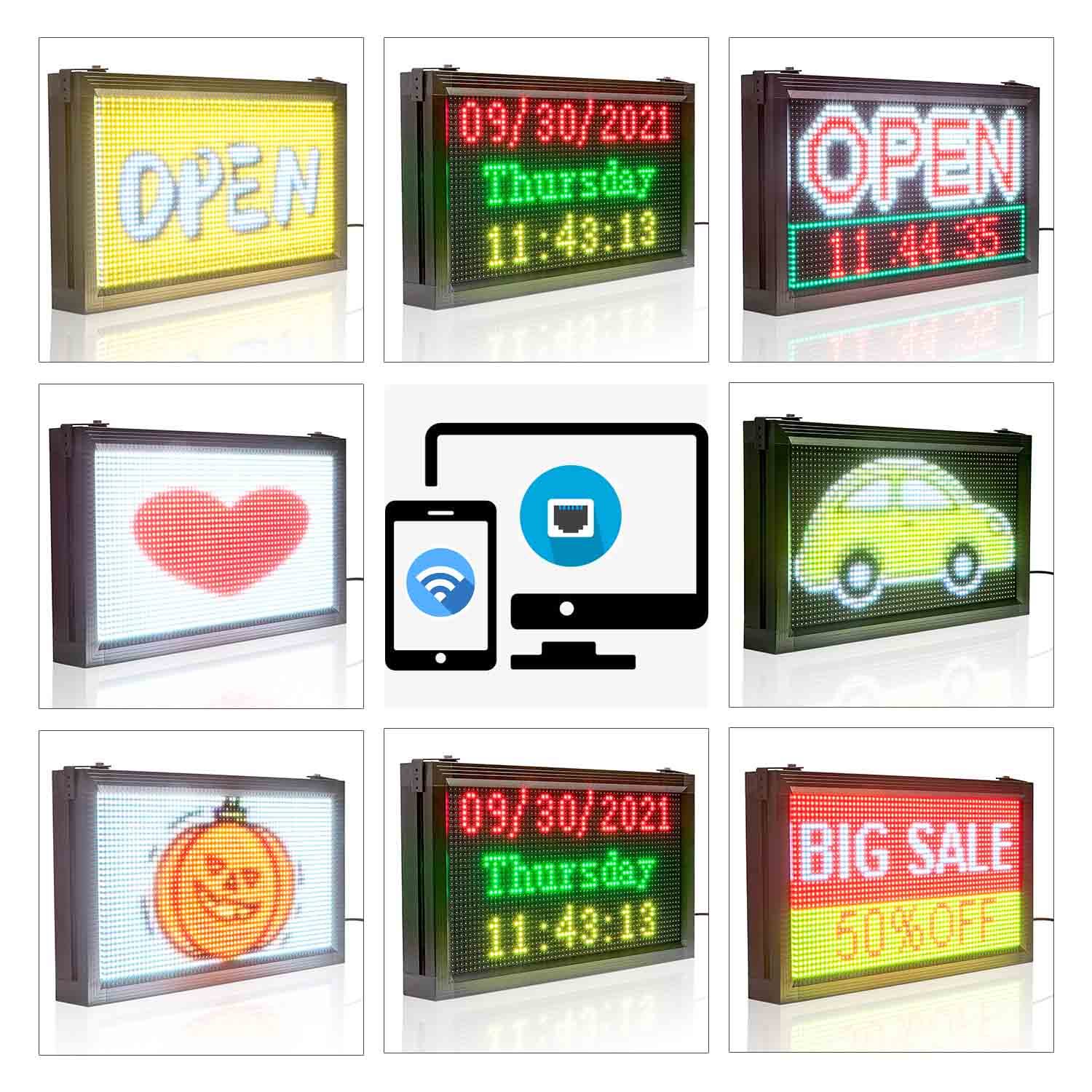 Programmable перечисляя СИД 5000cd/m2 подписывает P10 ОТКРЫТОЕ для рекламы магазина