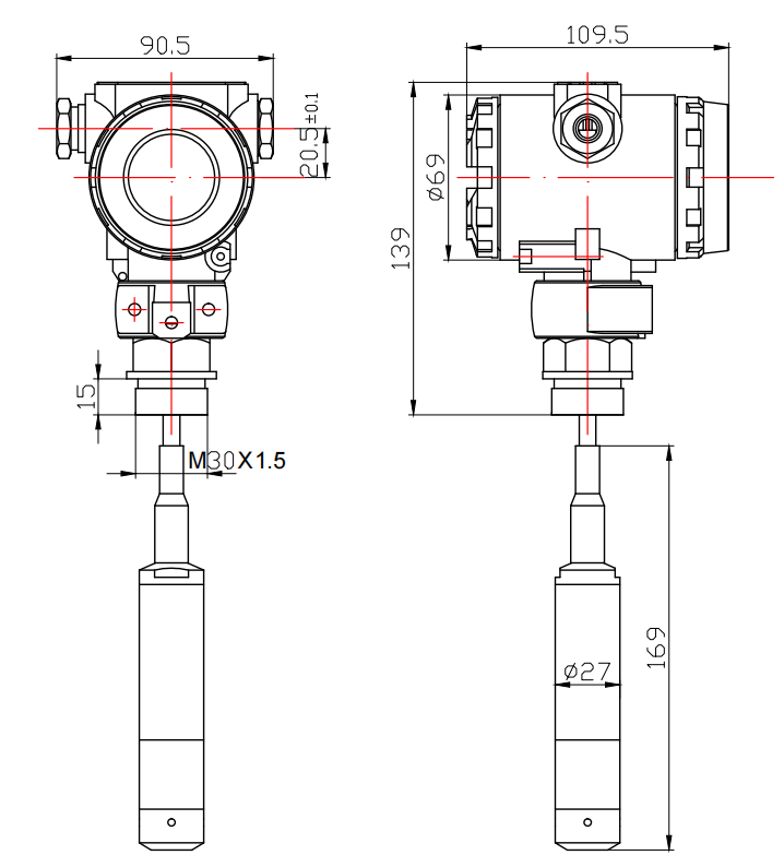 Submersible Pressure Transducer FD86F High Accuracy Liquid Depth Measurement For Harsh Environments