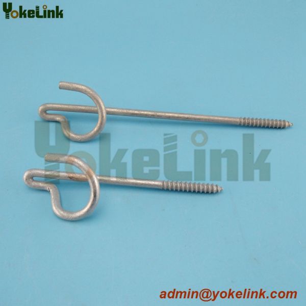 Steel P house hook for pole line hardware