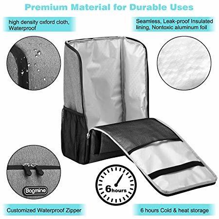 Gray 17 Liter Foldable Insulated Backpack Cooler Bag For Picnic Waterproof