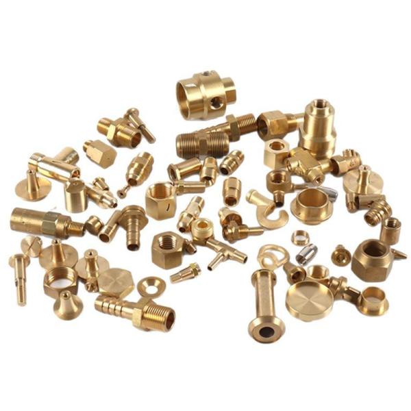 Copper Brass Machined Components Connector Turning Parts Fabrication Manufacturing