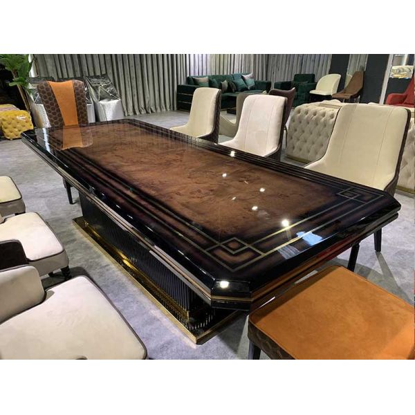 Мебель дома столовой изготовленного на заказ обеденного стола лака рояля узелка современного роскошная