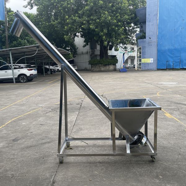 Customized Stainless Steel Screw Conveyor with Hopper for Food Grade Material Handling
