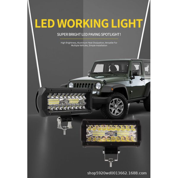 7 Inch High Brightness LED Work Light Bar Spot Beam Off Road Light Bars For Trucks