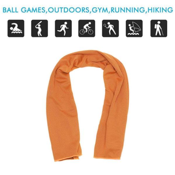 Custom Polyester Fabric Logo Ice Cool Sports Gym Microfiber Cooling Towel With Bottle