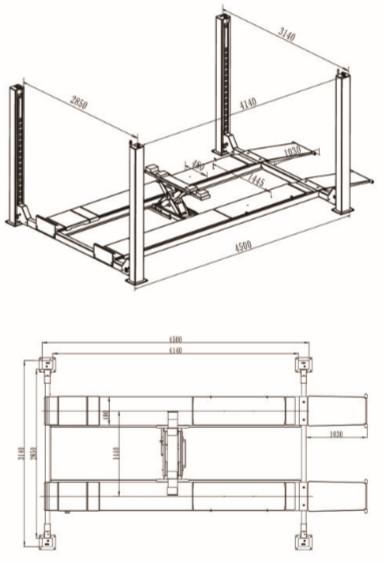 Four post design hydraulic used wheel alignment car lift system for sale