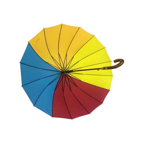 Цвета руководства автомобиля зонтика ручки нервюр 26 дюймов 16 деревянным открытым сортированные концом