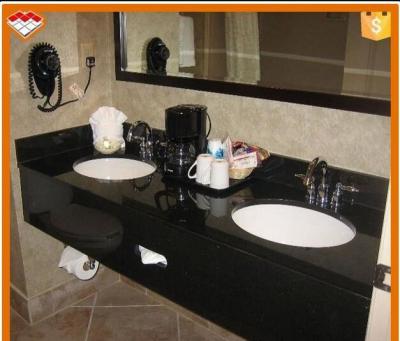 Rectangle Natural Stone Countertops , Black Galaxy Granite Countertop 120-200cm Length