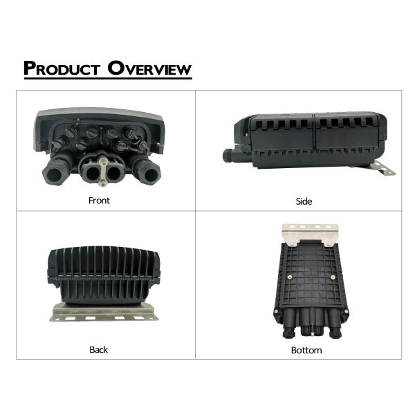 Коробка распределения кабеля пяди оптически приложения портов пластмассы 8 PP черноты IP68 средняя