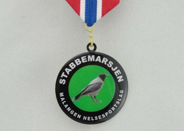 Round Reward Custom Medal Awards With Ribbon , Brass Offset Printing