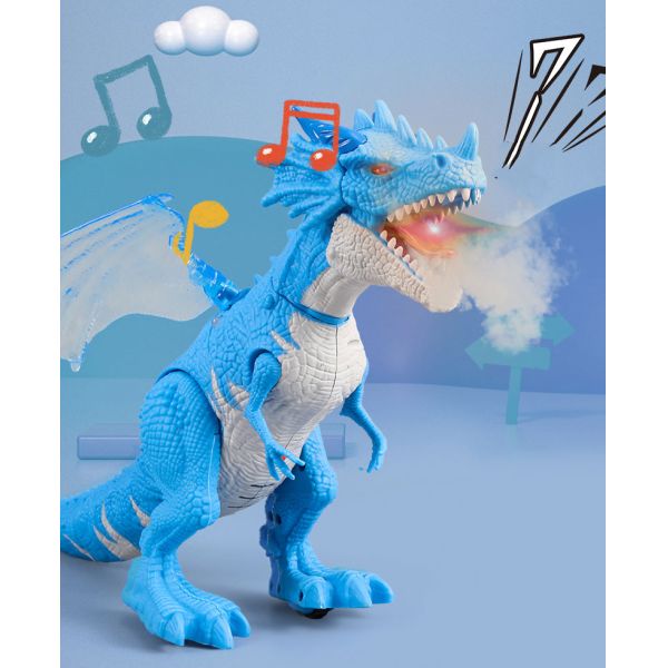 PVC Children'S Electric Spray Toy Flying Dragon With Light And Sound Spray Walking Dinosaur Model Toy