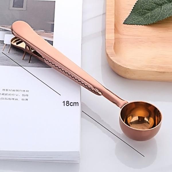 2 In 1 Coffee Measuring Spoon With Clip Stainless Steel Coffee Tea Accessories