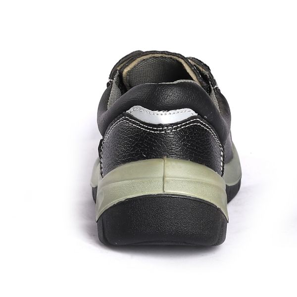 Comfortable EVA Insole Black Leather Steel Toe Protection Men'S Non Slip Work Boots