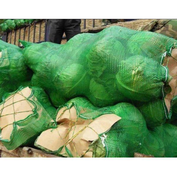 Bolsas de redes de repollo verde personalizadas de plástico de punto Pp Leno para agricultura