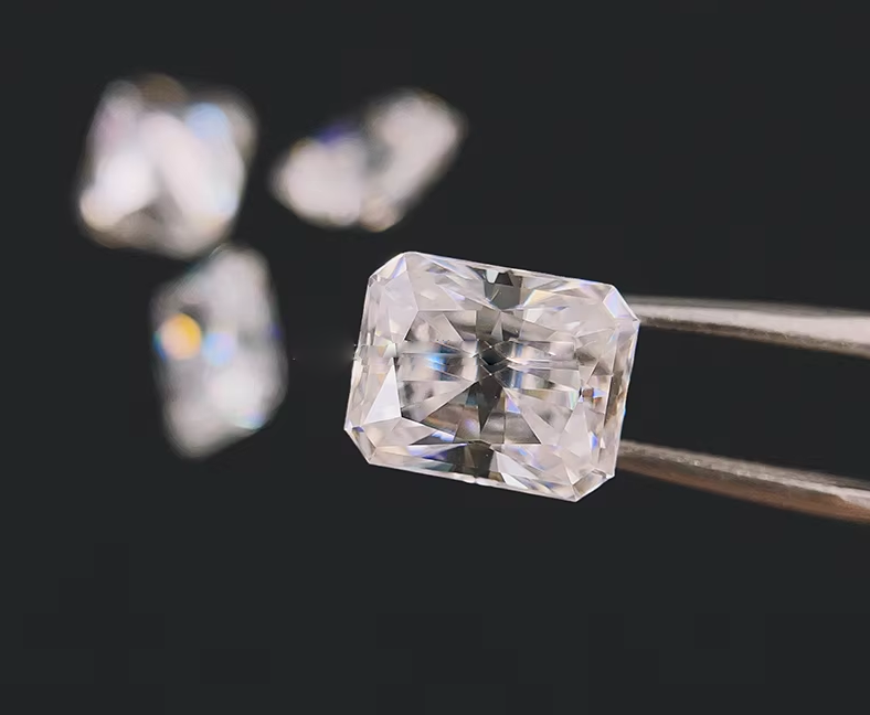 VVS 1ct Раздавленный лед Радиоактивный отрезанный мойсанит Бриллиантовый Синий Меле Мойсанит