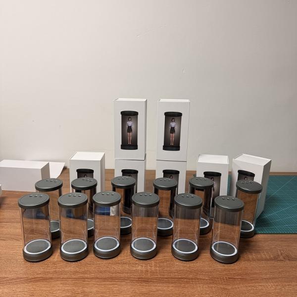 5.5 /21.5/75inch hologram cylinder box 3d hologram cylinder ai interactive For Display Museum
