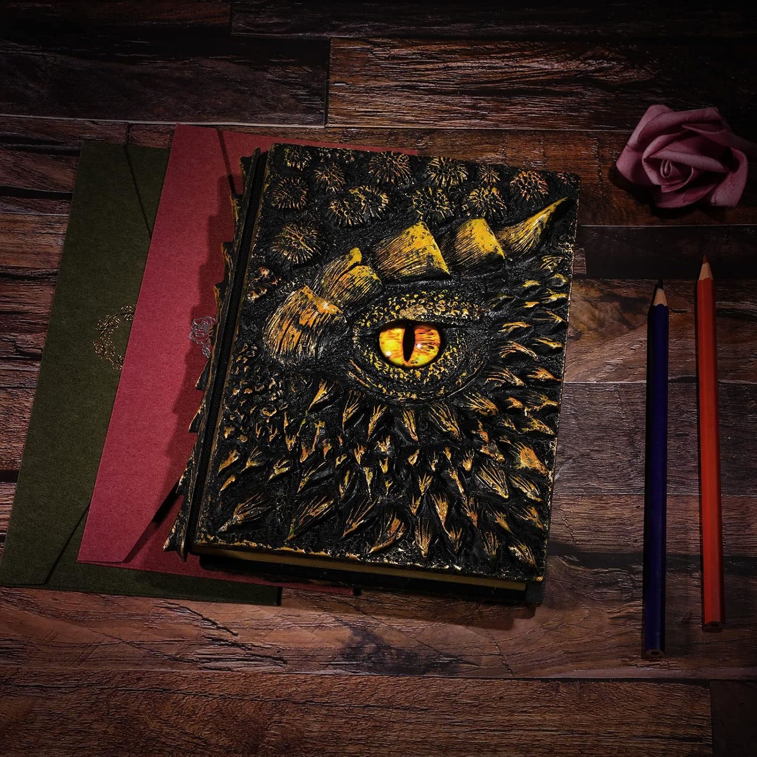 3D Embossed Dragon Eye Hardcover Journal Notebooks With Vintage Kraft Paper