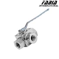 Válvula de esfera manual de alta pressão de três vias com dentes internos
